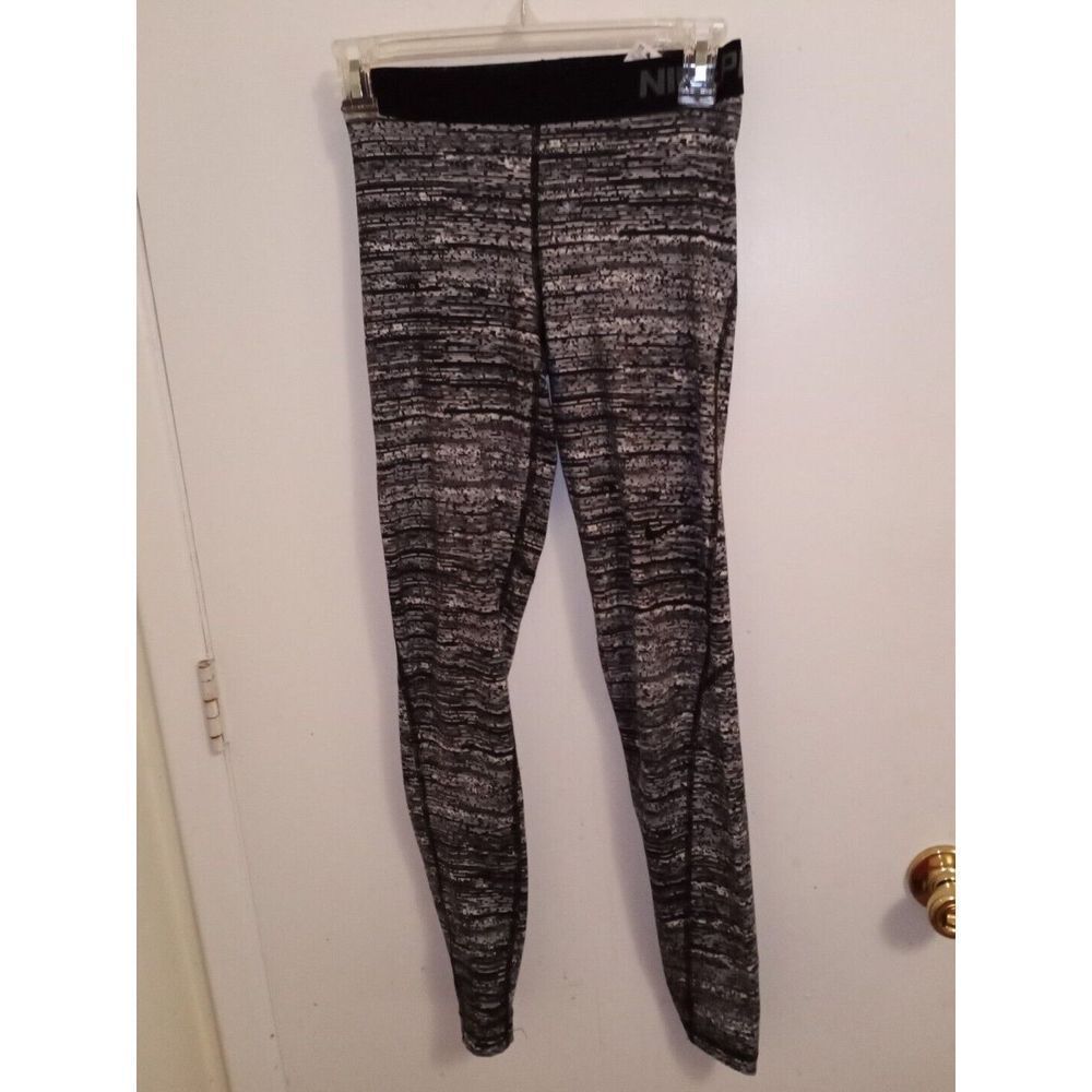 Nike Pro Warm Static Tight Women's X-Small Dri Fit Leggings Fleece Lined Black